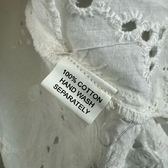 Platinum Tunic Top Womens Small Medium White Eyelet Embroidery Lagenlook NEW - Picture 5 of 12